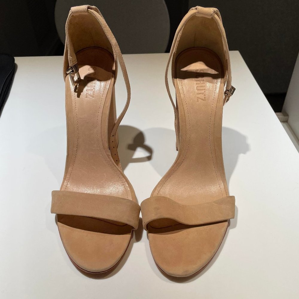 Schutz Women's Nude Suede Heels